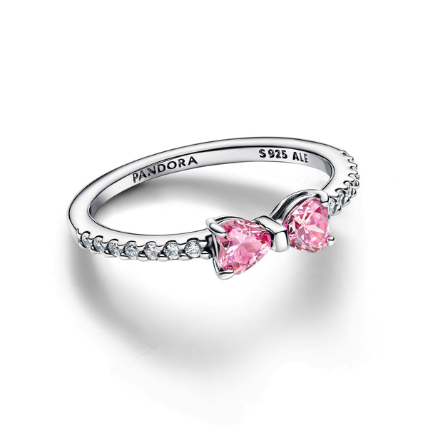 Sparkling Pink Bow Ring