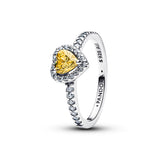 Sparkling Elevated Heart Ring