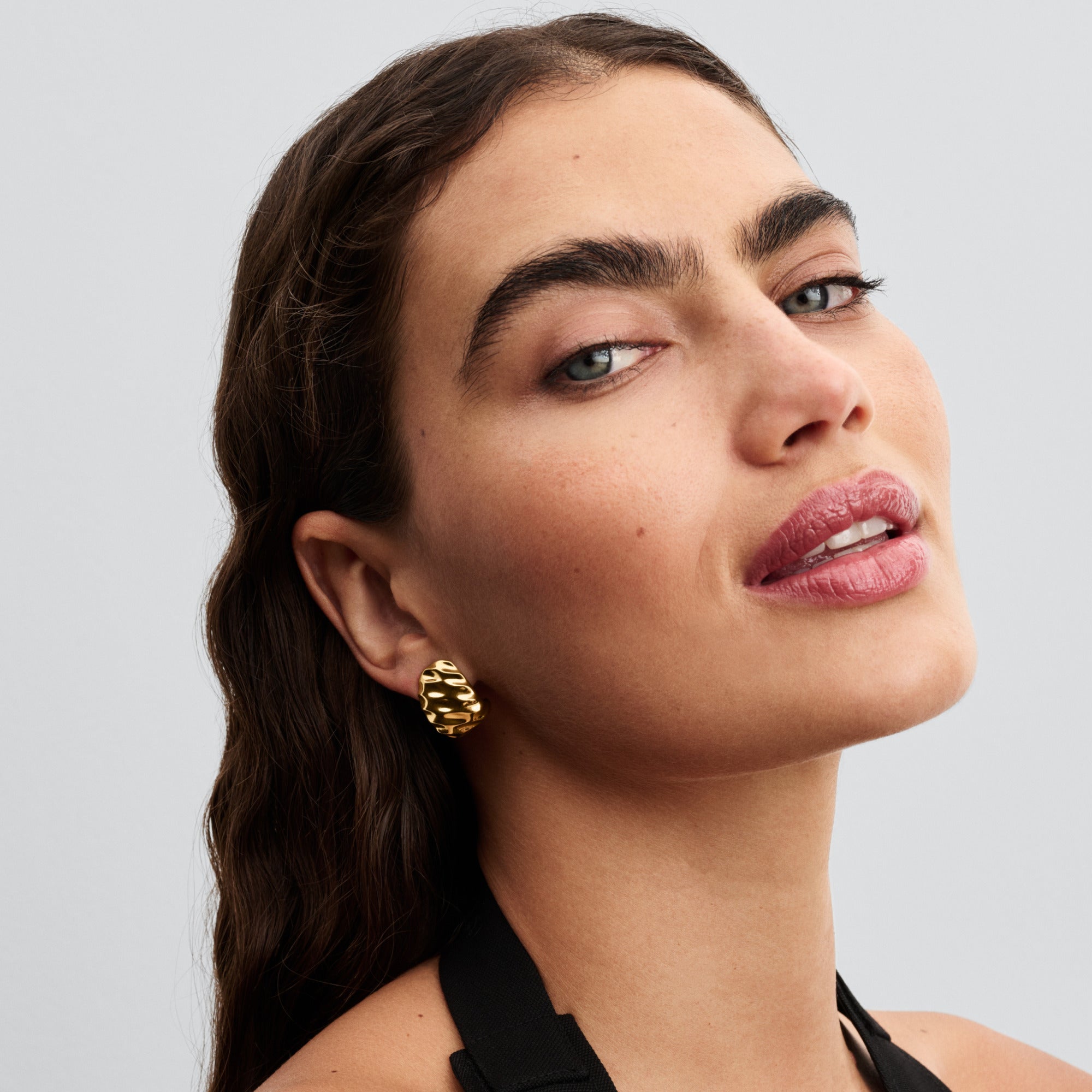 Rippled Wide Hoop Earrings