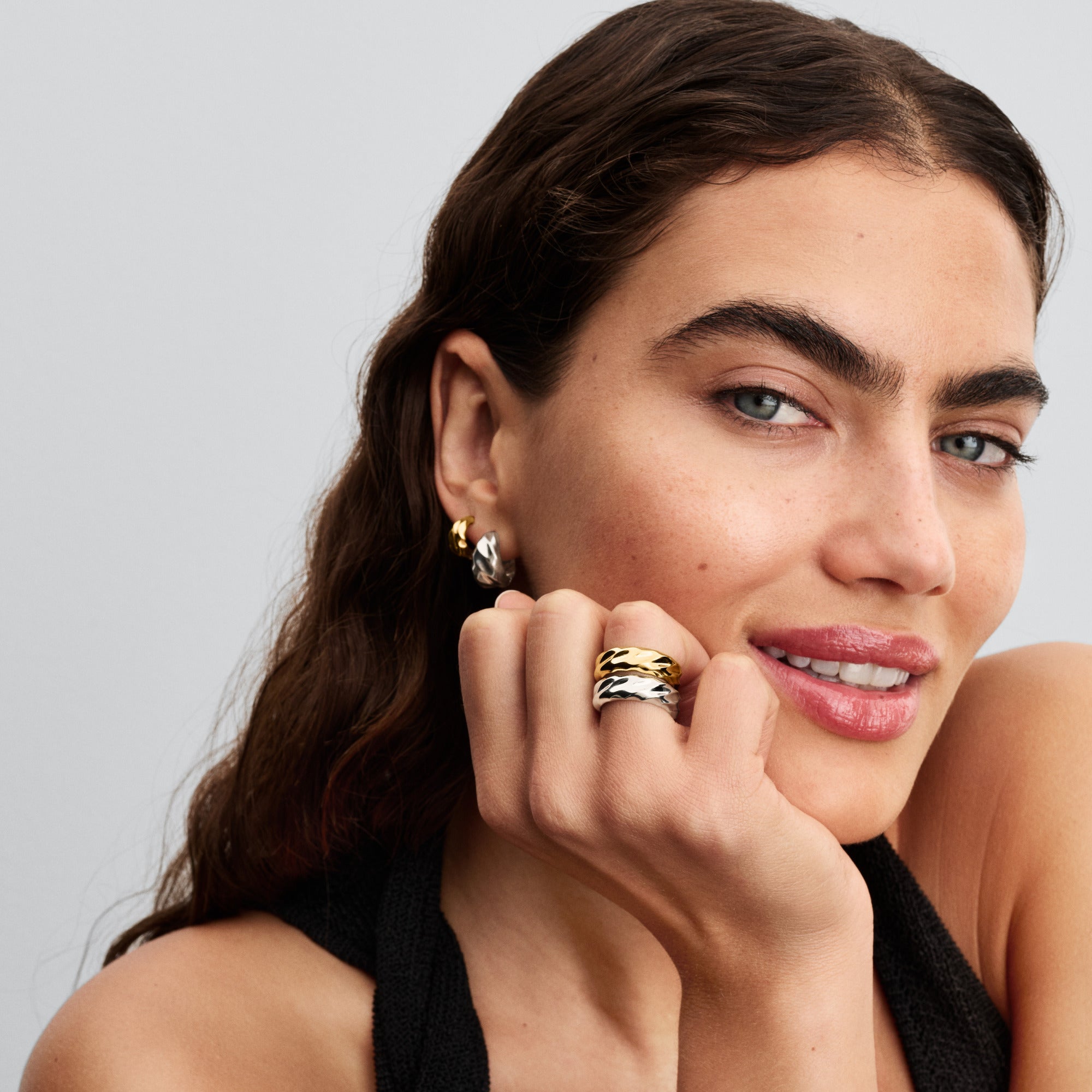 Rippled Wide Band Ring