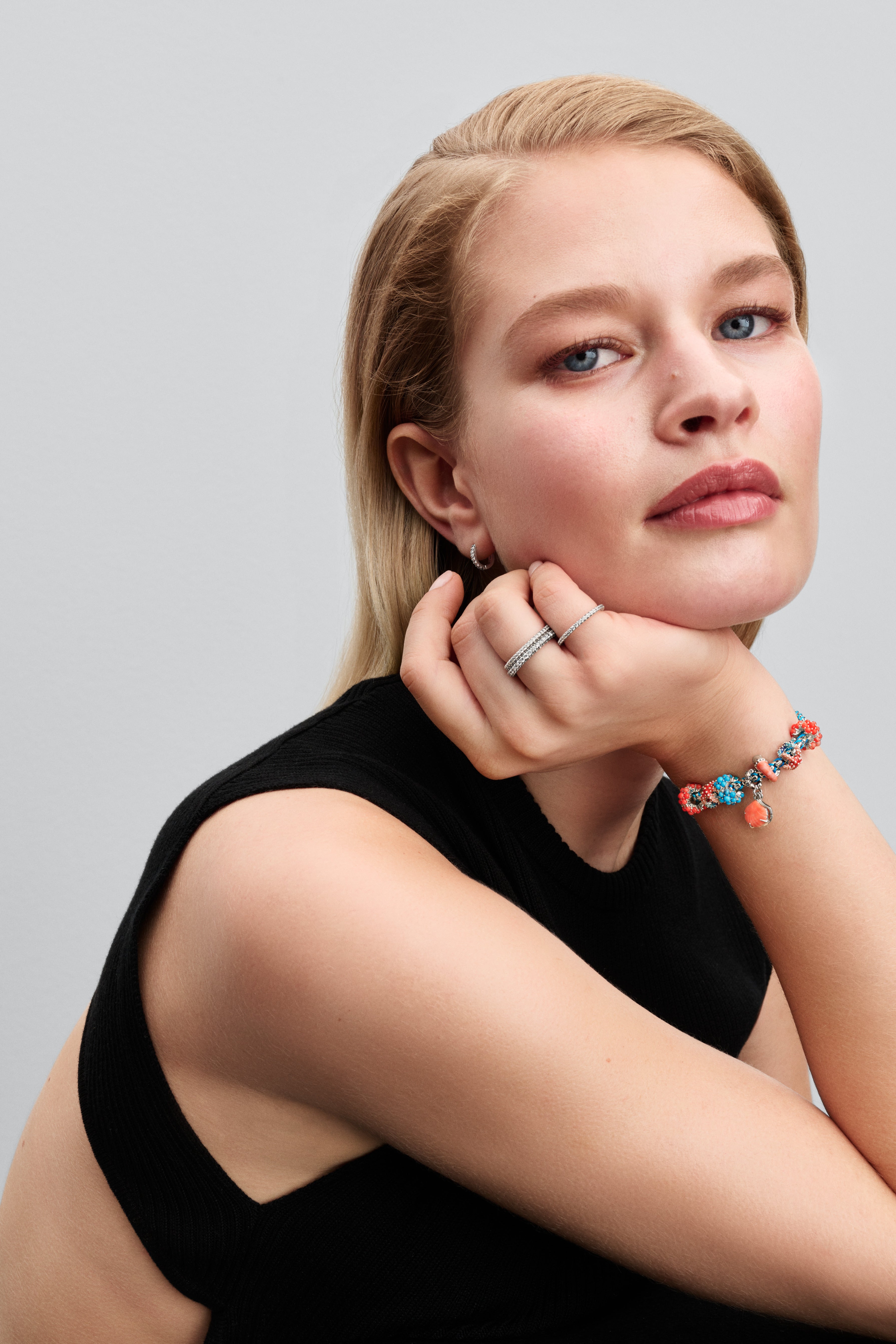 Coral-colored Shell Double Dangle Charm