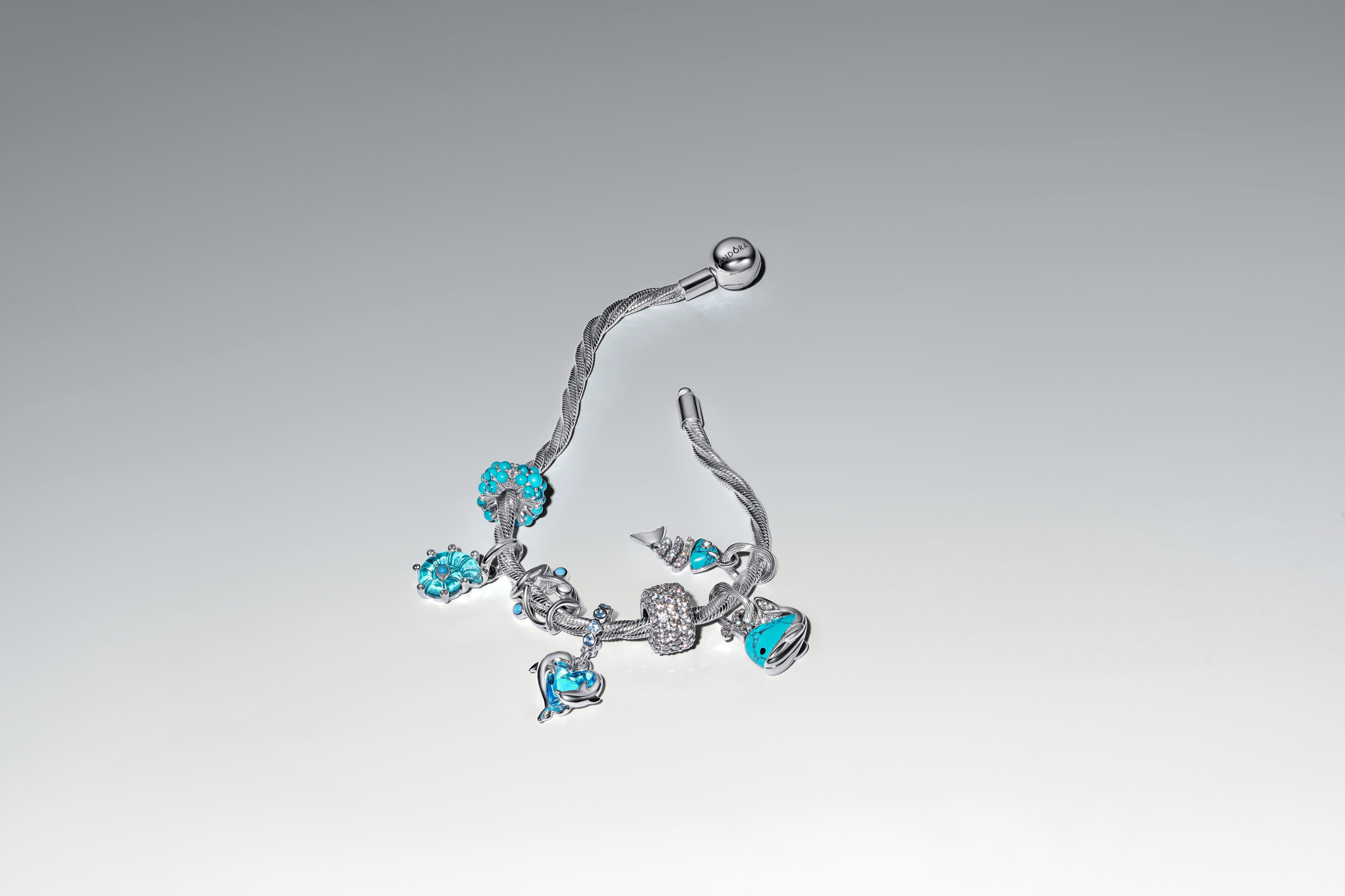 Blue Murano Glass Sea Snail Dangle Charm