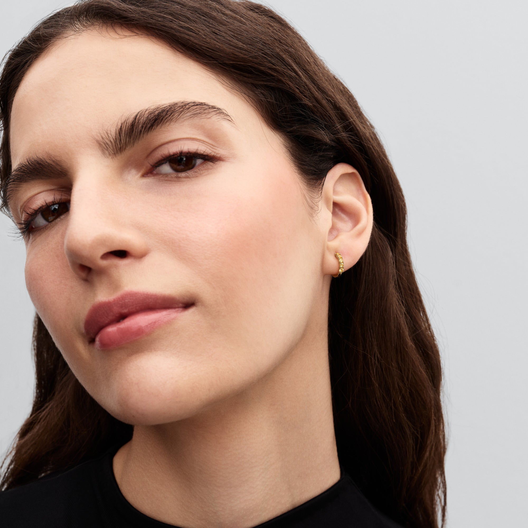 Yellow Huggie Earrings