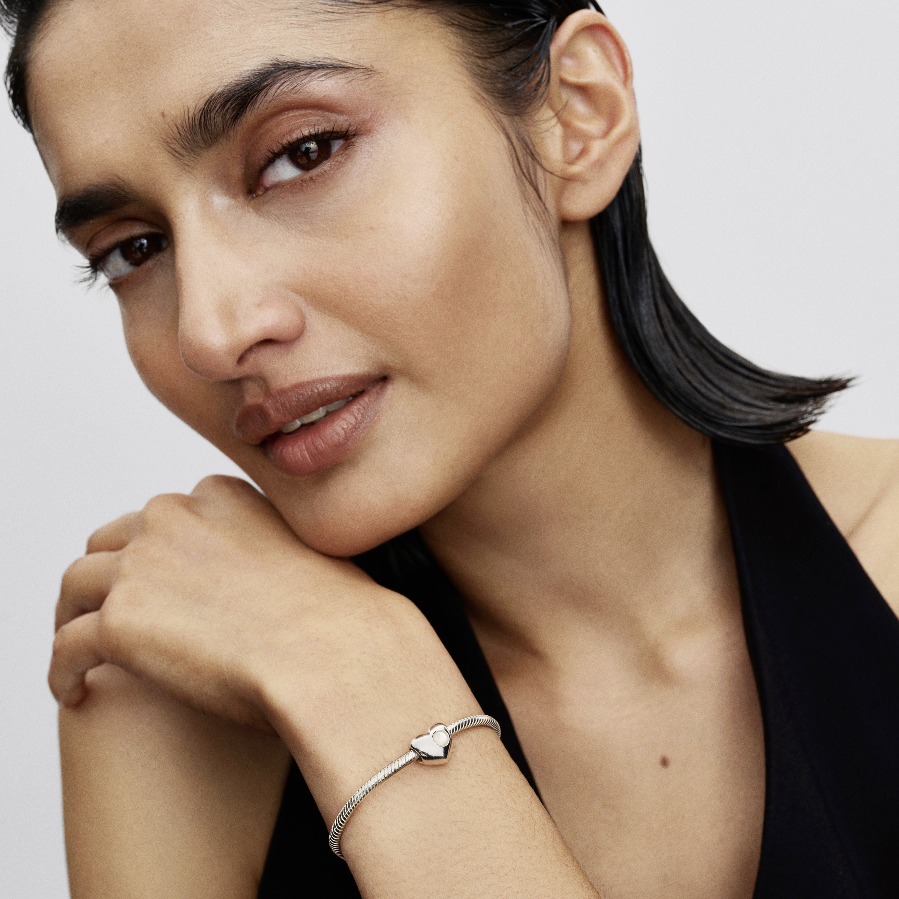 Engravable White Stone Heart Charm