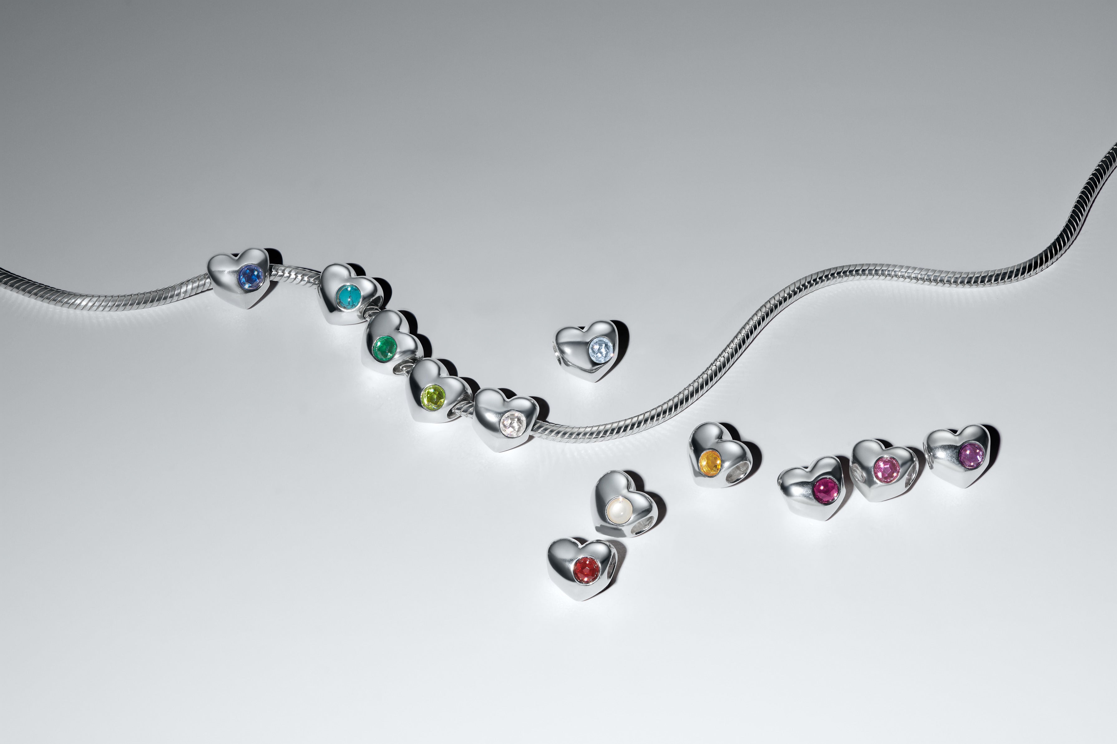 Engravable Blue Stone Heart Charm