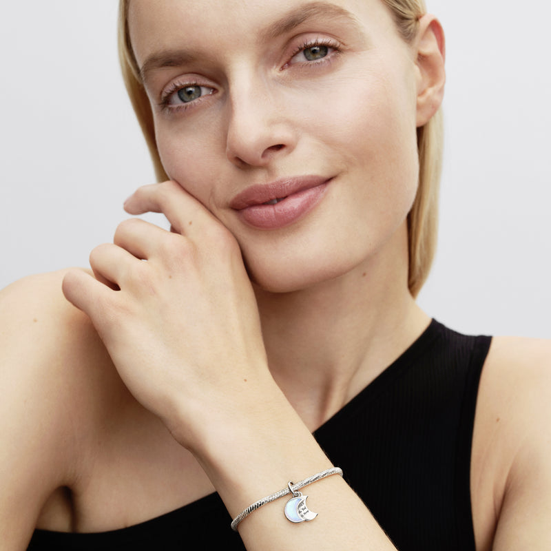 Crescent Moon Double Dangle Charm