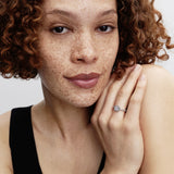 Sparkling Square Halo Ring