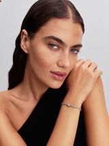 Heart Clasp Faceted Snake Chain Bracelet