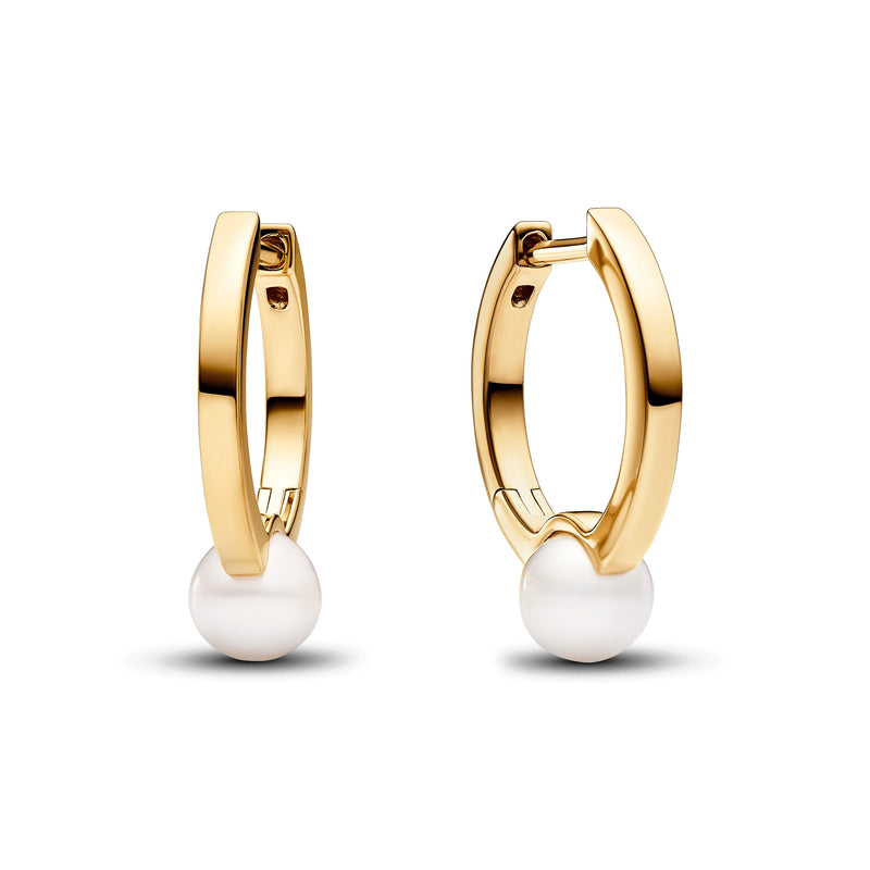 Treated Freshwater Cultured Pearl Hoop Earrings