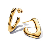 Organically V-shaped Open Hoop Earrings