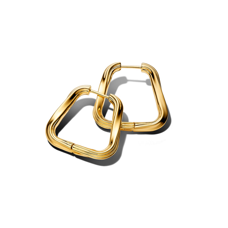 Twisted Triangle Large Hoop Earrings
