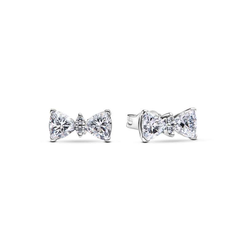 Sparkling Bow Stud Earrings