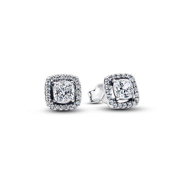 Square Halo Stud Earrings
