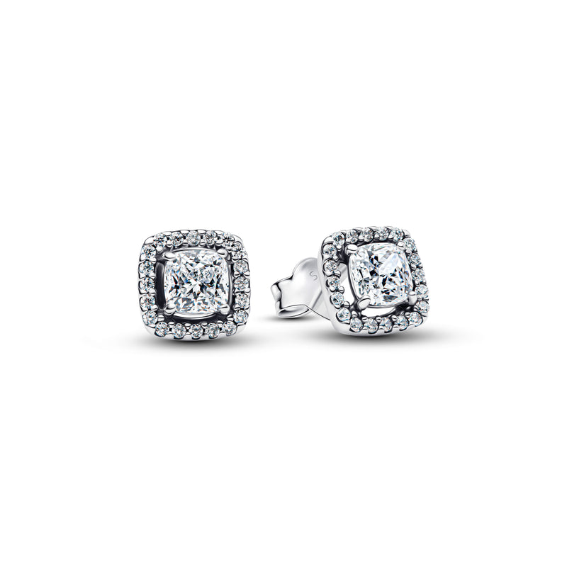 Square Halo Stud Earrings