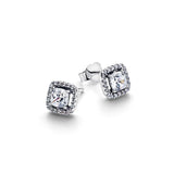 Square Halo Stud Earrings