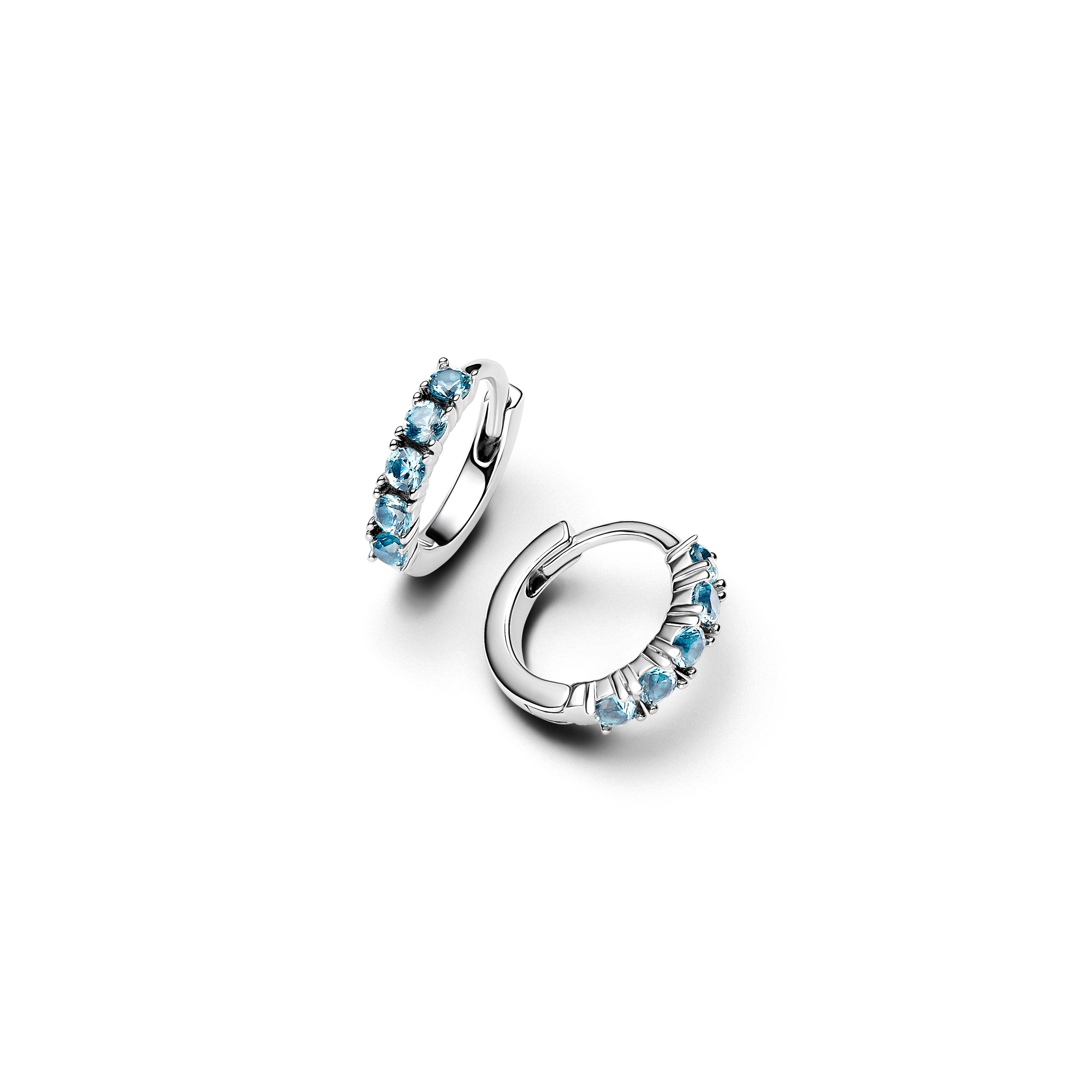 Light Blue Huggie Earrings