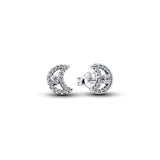 Sparkling Moon Stud Earrings