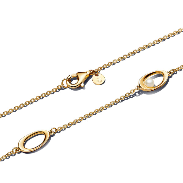 Organically Shaped Oval & Treated Freshwater Cultured Pearl Necklace