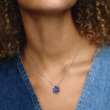 Sparkling Blue Herbarium Cluster Pendant Necklace