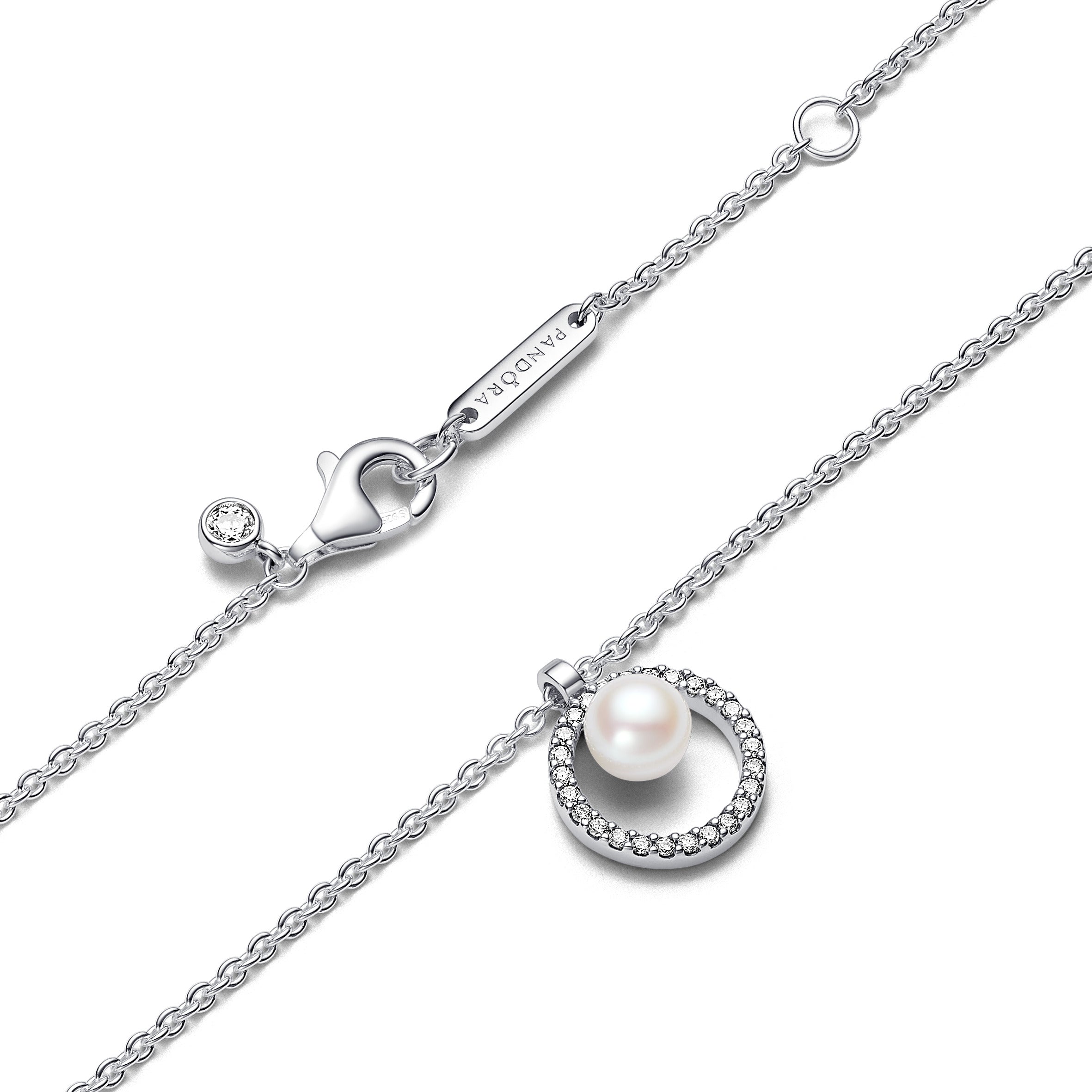 Treated Freshwater Cultured Pearl & Pavé Collier Necklace