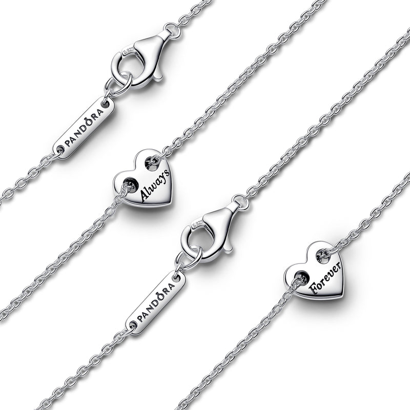 Everlasting Love Heart Shape Pendant Detachable Short Necklace