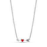 Arrow & Murano Glass Heart Necklace