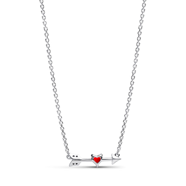 Arrow & Murano Glass Heart Necklace