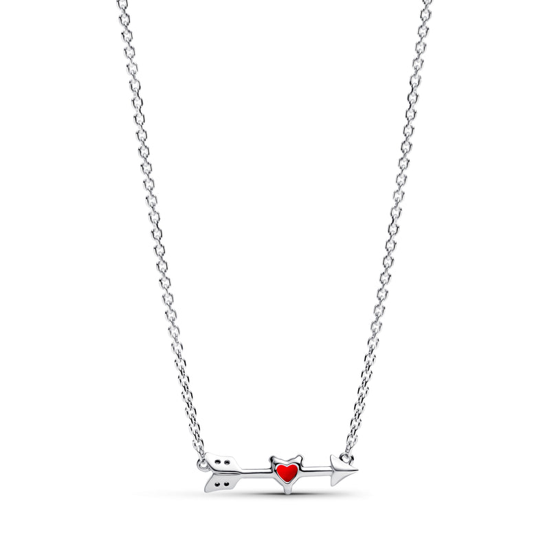 Arrow & Murano Glass Heart Necklace