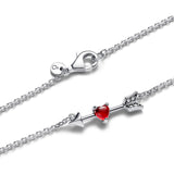 Arrow & Murano Glass Heart Necklace