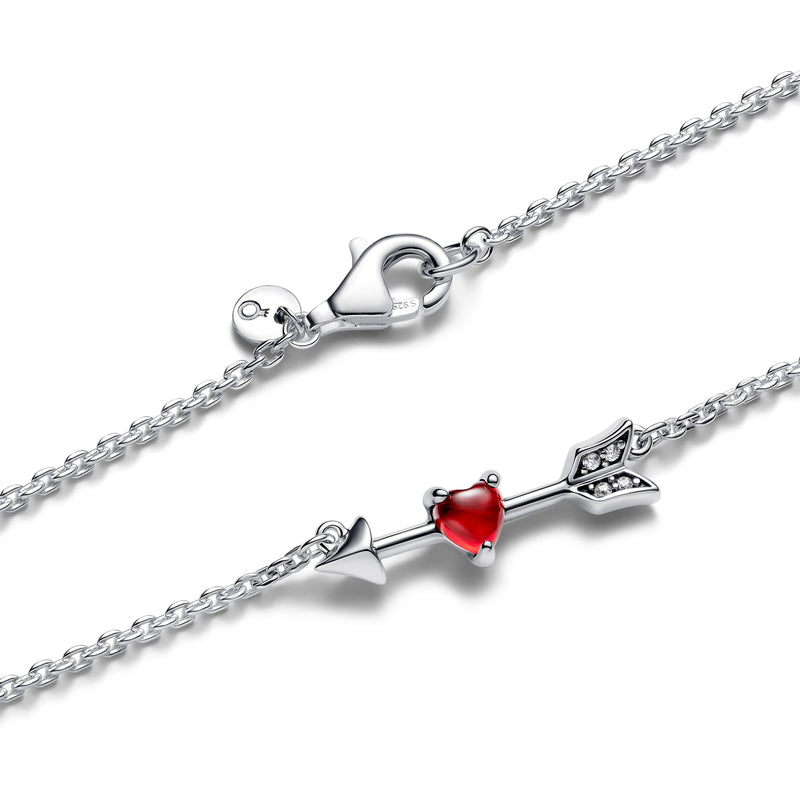 Arrow & Murano Glass Heart Necklace