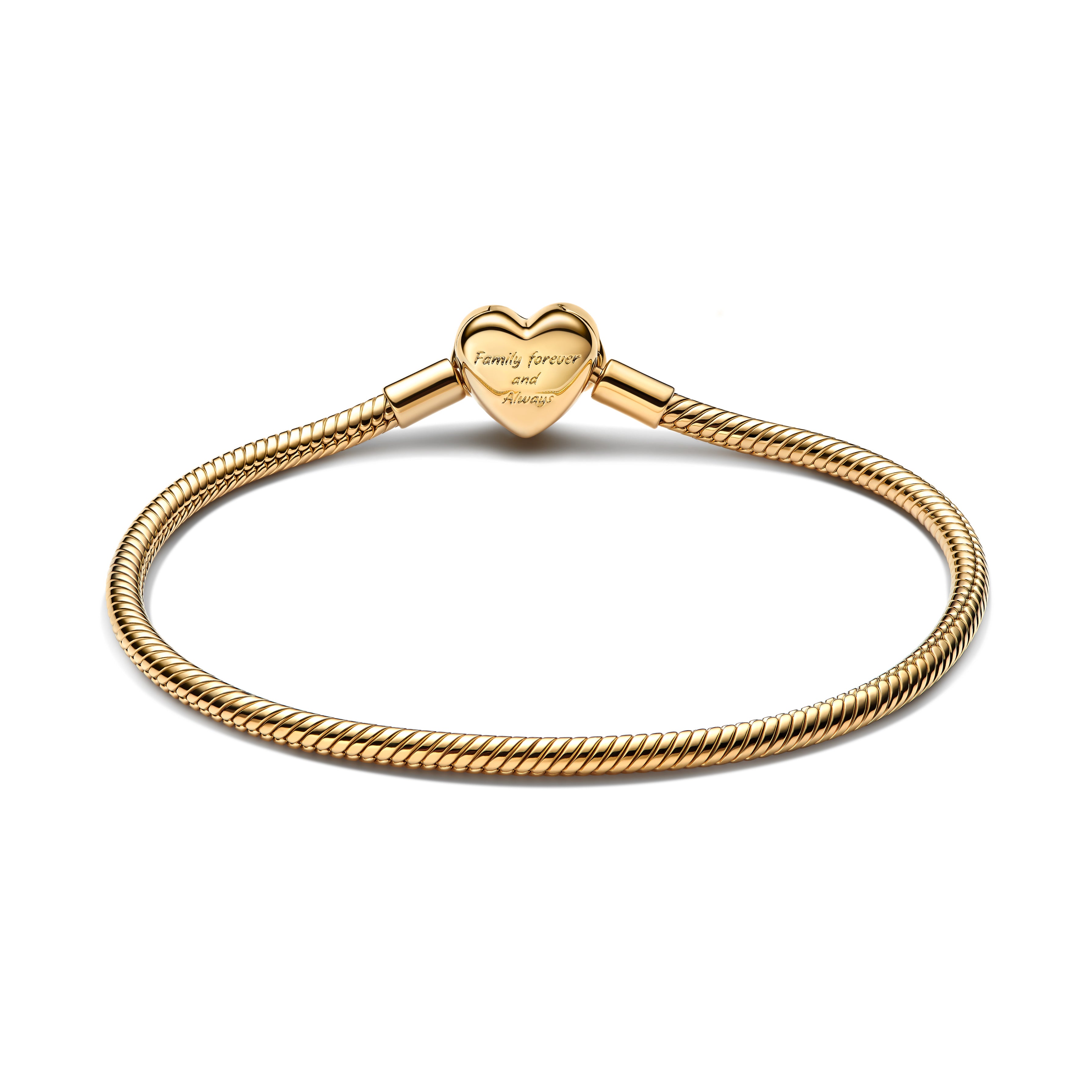 Sparkling Infinity Heart Clasp Snake Chain Bracelet