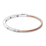 Pandora Signature Two-tone I-D Pavé Bangle