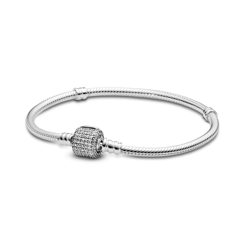 Pandora Moments Sparkling Pavé Clasp Snake Chain Bracelet