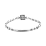 Pandora Moments Sparkling Pavé Clasp Snake Chain Bracelet