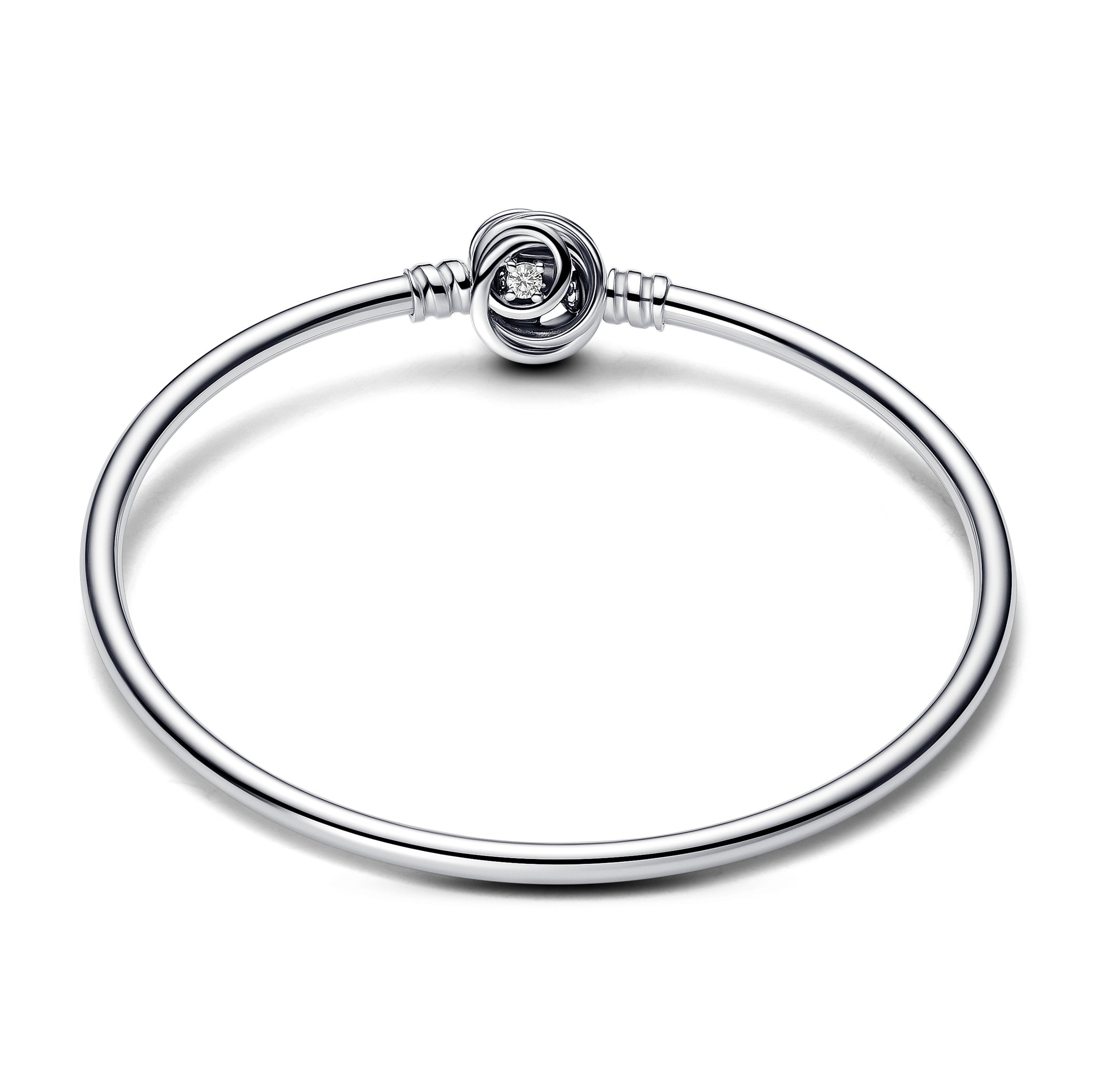 Sterling Silver Bangle With Encircled Clasp