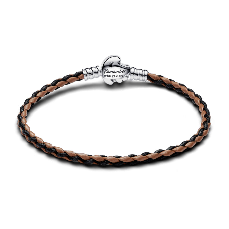 Disney The Lion King Clasp Pandora Moments Braided Leather Bracelet