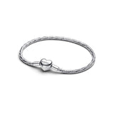 Heart Clasp Faceted Snake Chain Bracelet