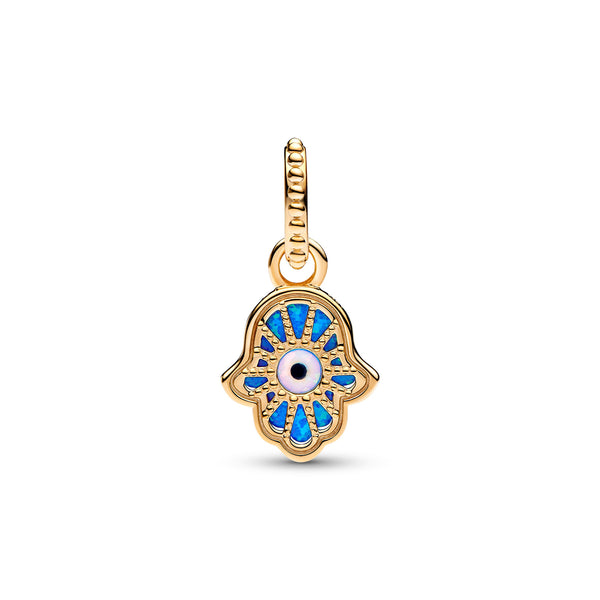 Opalescent Blue Hamsa Hand Dangle Charm