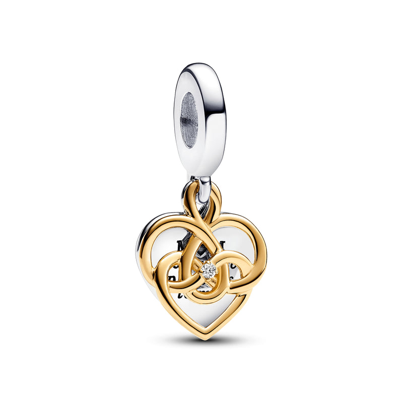 In Celebration of Mother's Love Laboratory Artificial Diamond Double Plaque Pendant