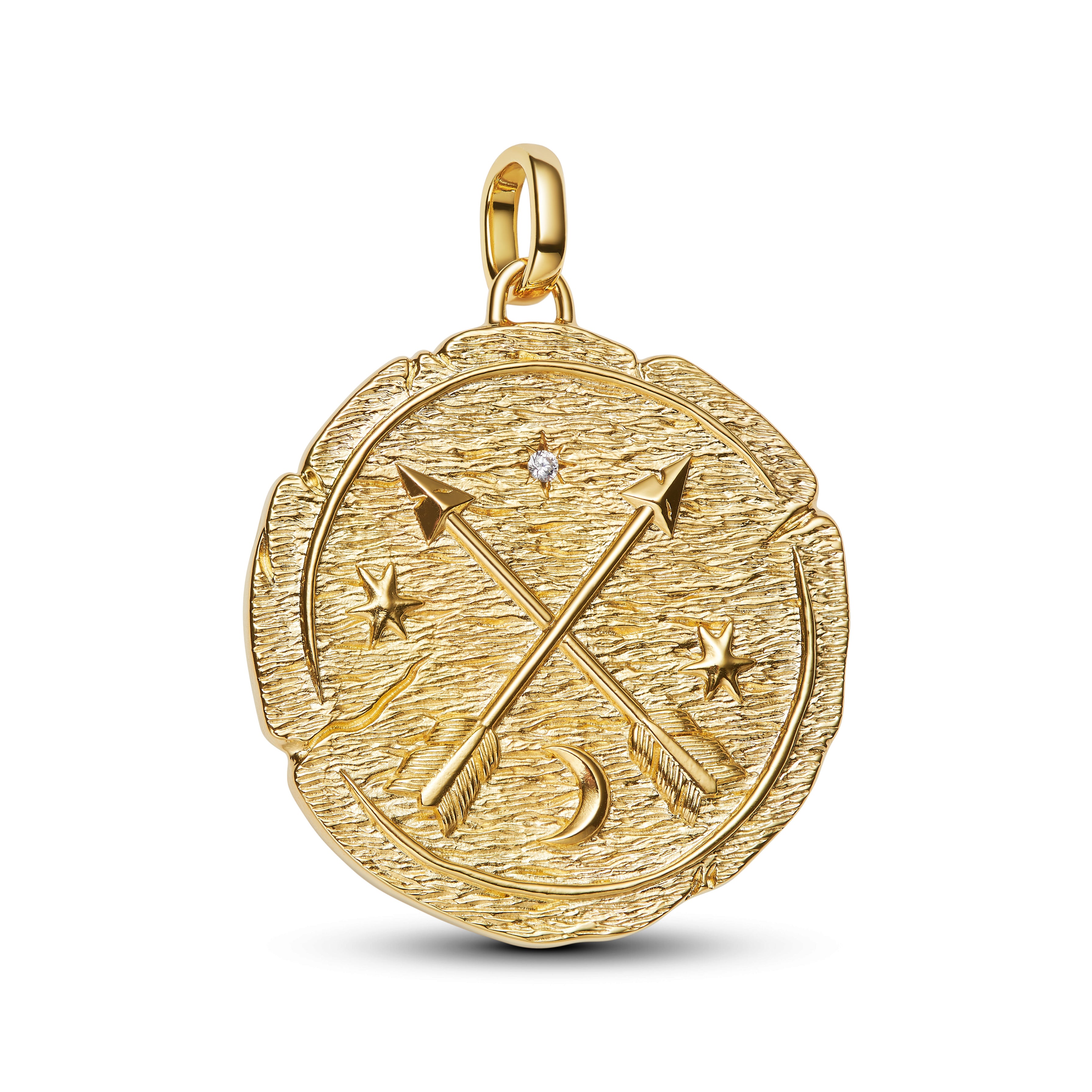 Crossing Arrows Oversized Medallion Charm