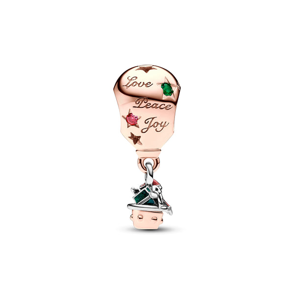 Two-tone Santa Claus in Hot Air Balloon Charm