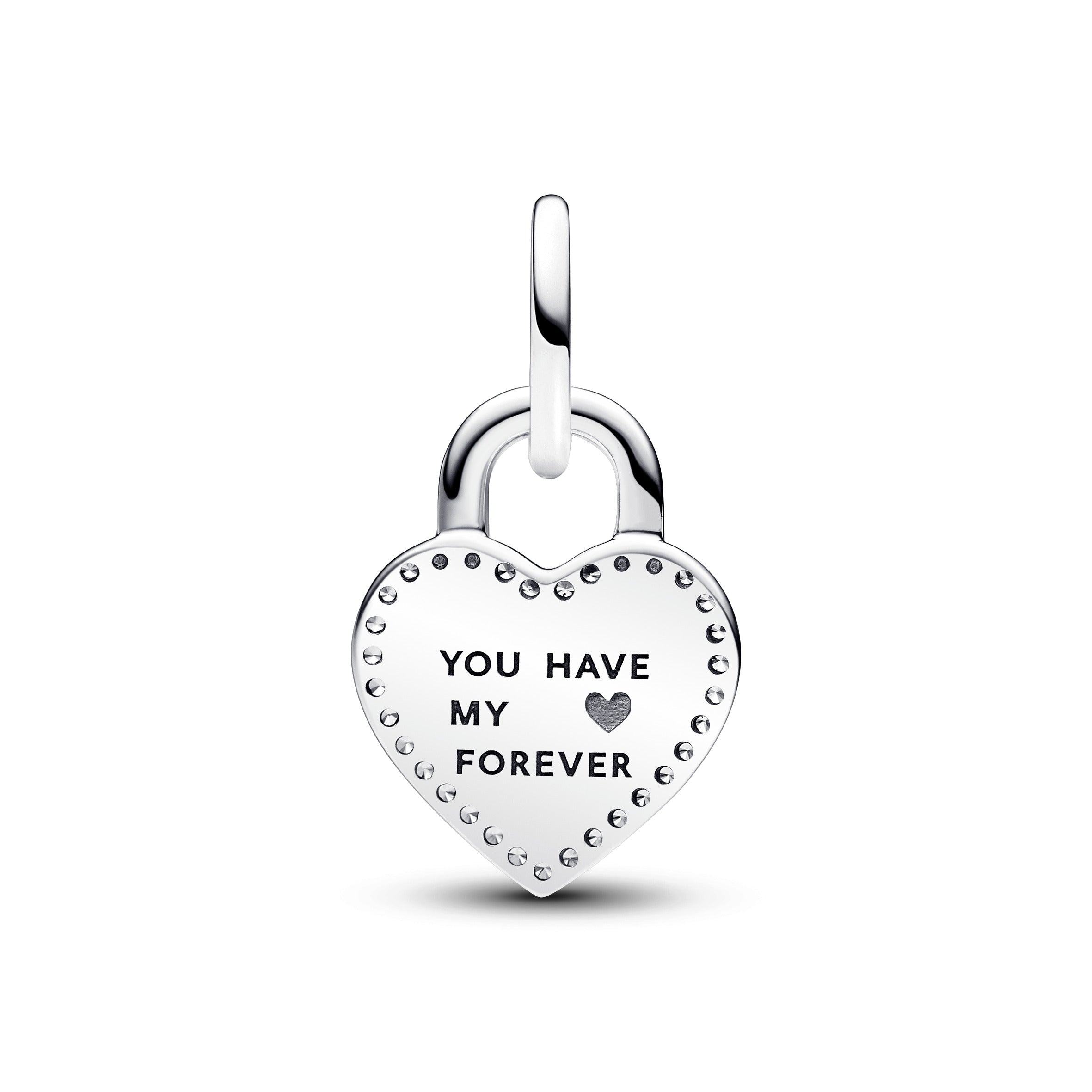 Two-tone Twistable Heart Padlock Double Dangle Charm