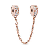 Clear Pavé Safety Chain Clip Charm