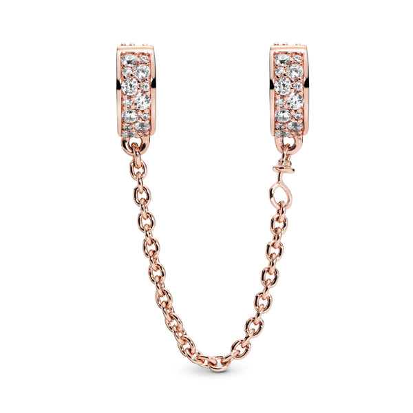 Clear Pavé Safety Chain Clip Charm