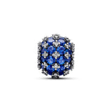 Sparkling Pavé Round Blue Charm