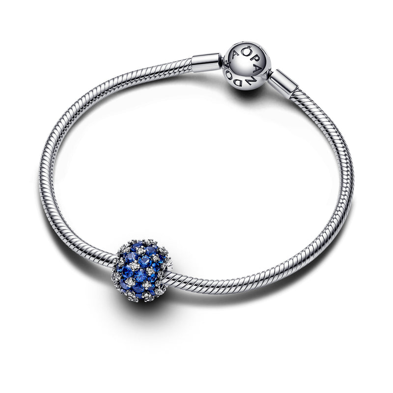 Sparkling Pavé Round Blue Charm