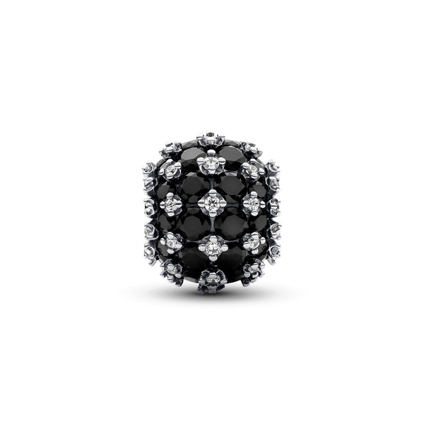 Sparkling Pavé Round Black Charm