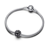 Sparkling Pavé Round Black Charm