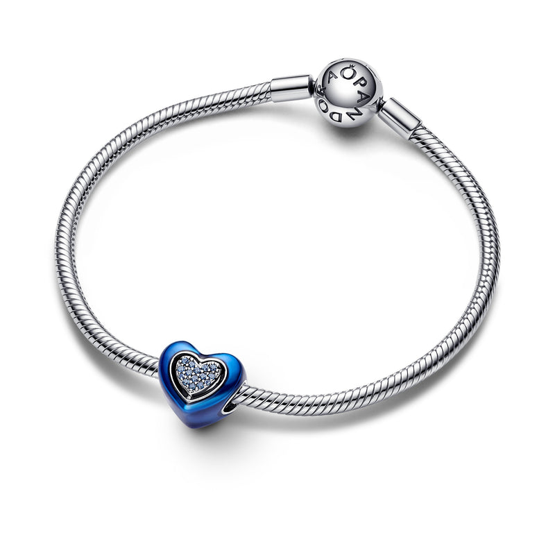 Blue Spinnable Heart Charm