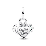 Four Leaf Clover, Heart and Horseshoe Triple Dangle Charm